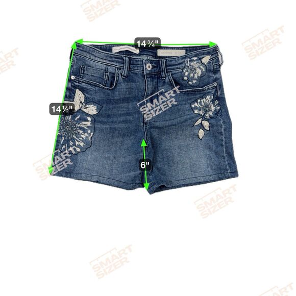 Pilcro & The Letterpress Slim Boyfriend Embroidered Denim Shorts Size 28 - Picture 4 of 5